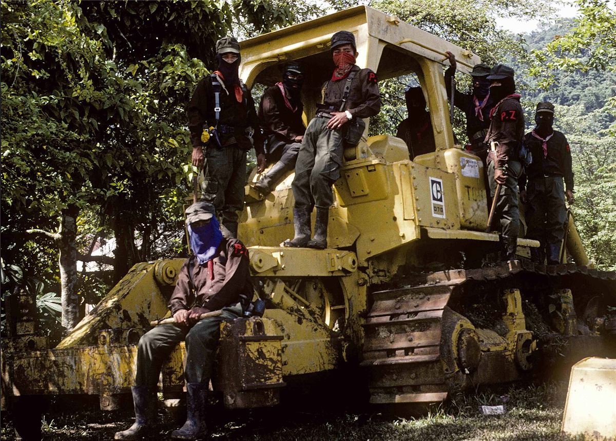 Zapatistes lors des rencontres de 1996 au Chiapas.